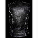 Milwaukee Women's Leather Vest (Black/Purple) - Maine-Line Leather - 4