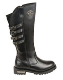 Milwaukee Leather Women's Tall Boots with Buckle Detail