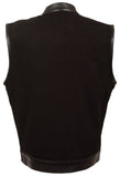 Milwaukee Men's Denim Club Vest with Leather Trims With or Without Lace