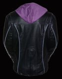 Milwaukee Women's 3/4th Leather Jacket Purple - Maine-Line Leather - 5