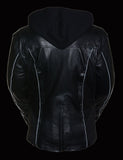 Milwaukee Women's 3/4th Leather Jacket Black - Maine-Line Leather - 3