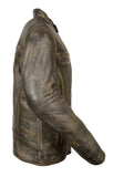 Milwaukee Men's Distressed Brown Leather Scooter Jacket w/ Triple Stitch Detailing - Maine-Line Leather - 2
