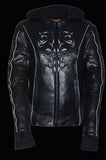 Milwaukee Women's 3/4th Leather Jacket Black - Maine-Line Leather - 4