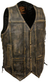 Milwaukee Men's Brown Distressed 10 Pocket Vest