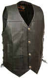 Milwaukee Men's Side Lace Vest with Buffalo Snaps - Maine-Line Leather