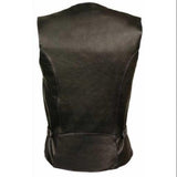 Milwaukee Women's Leather Vest (Black/Purple) - Maine-Line Leather - 2