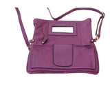 Handbag With Cut Out Handle An Adjustable Shoulder Strap Multi Colors - Maine-Line Leather - 5