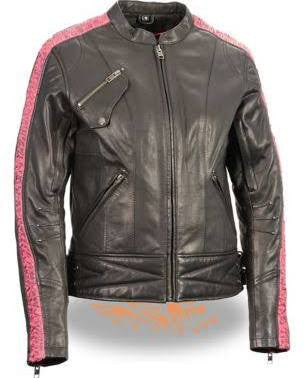 Milwaukee Leather Women's Jacket with Ribbon Detail - Maine-Line Leather - 1