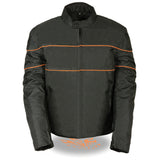 Milwaukee Leather Men’s Scooter Style Textile Jacket w/ Orange Stripes