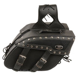 Medium Zip-Off Studded PVC Slanted Throw Over Saddle Bag (13X10X5.5X20)