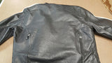 Men's Leather Jacket with Orange & Cream Arm Stripes - Maine-Line Leather - 4