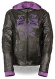 Milwaukee Women's 3/4th Leather Jacket Purple - Maine-Line Leather - 1
