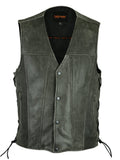 Men's Gray Single Back Panel Concealed Carry Vest - Maine-Line Leather - 1