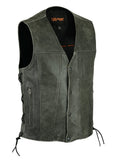 Men's Gray Single Back Panel Concealed Carry Vest - Maine-Line Leather - 2